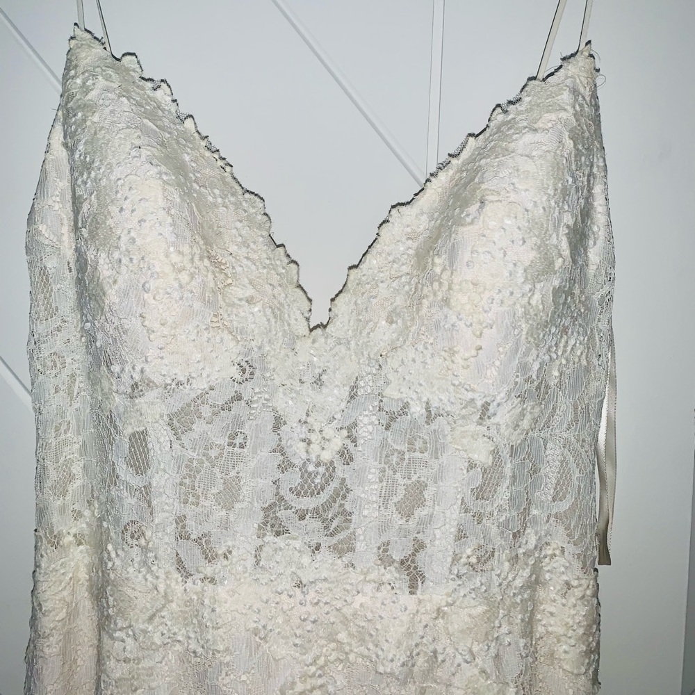 Mikaella lace ivory wedding gown